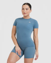 Go To Seamless Fitted Top | Moonstone Blue