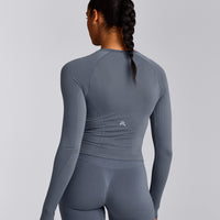 Oner Seamless Fitted Long Sleeve Top | Dark Granite Blue