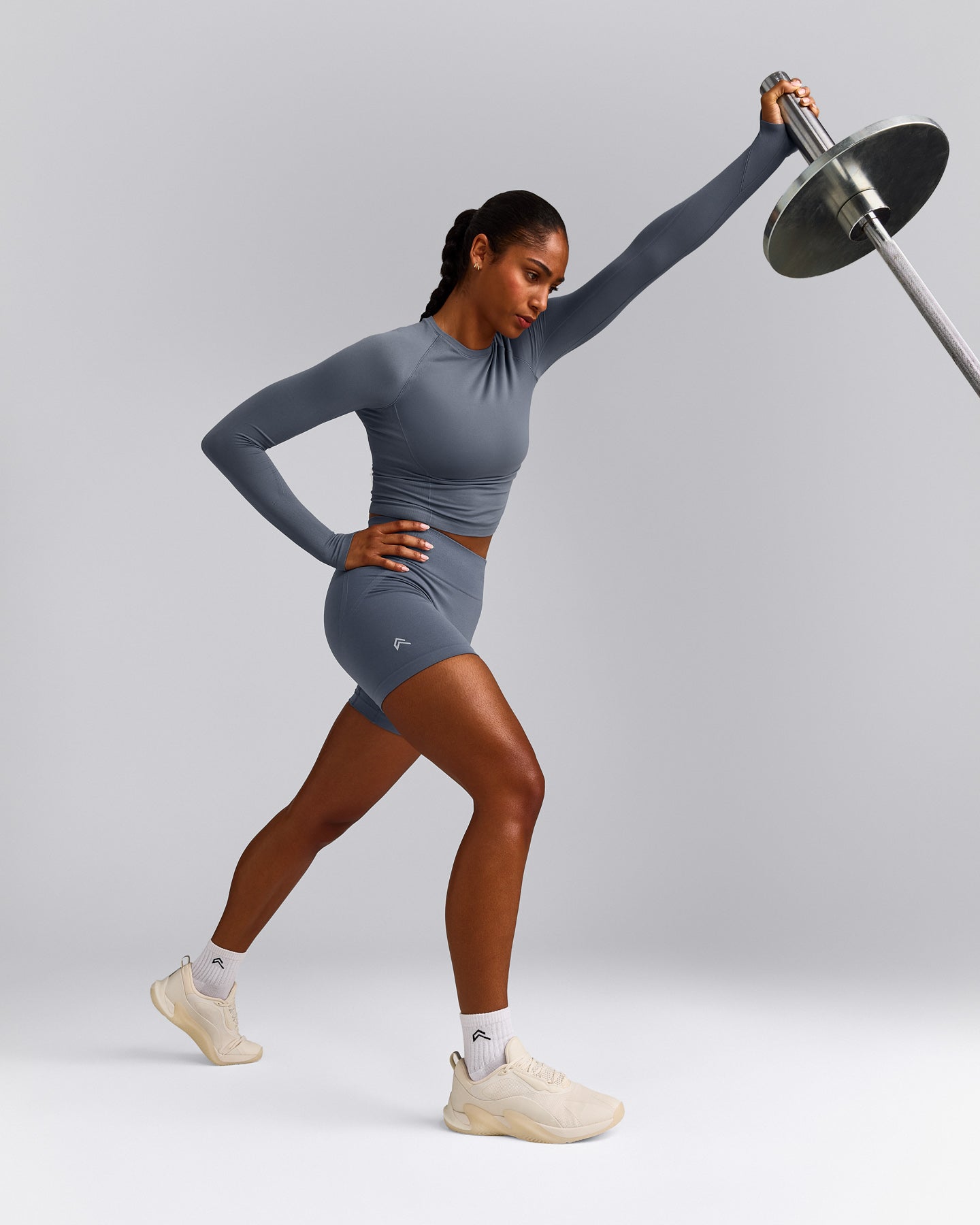 Oner Seamless Fitted Long Sleeve Top | Dark Granite Blue