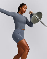 Oner Seamless Fitted Long Sleeve Top | Dark Granite Blue