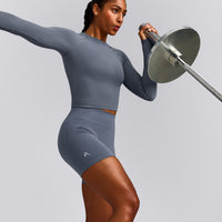 Oner Seamless Fitted Long Sleeve Top | Dark Granite Blue