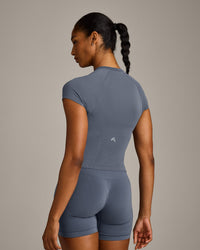 Oner Seamless Fitted Top | Dark Granite Blue