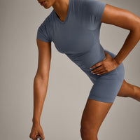 Oner Seamless Fitted Top | Dark Granite Blue