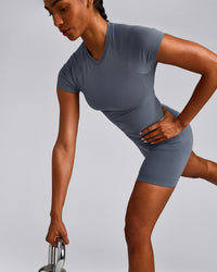 Oner Seamless Fitted Top | Dark Granite Blue