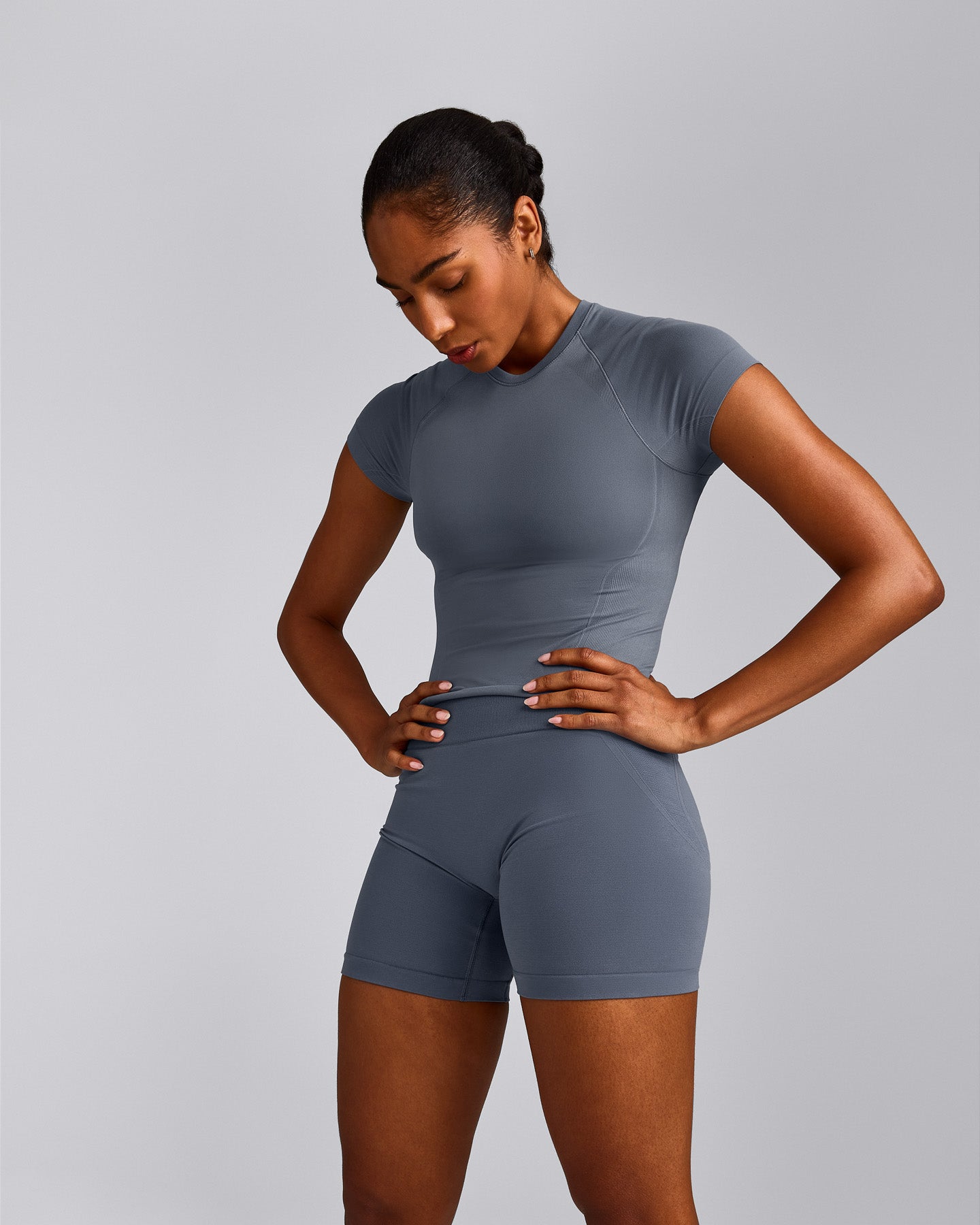 Oner Seamless Fitted Top | Dark Granite Blue