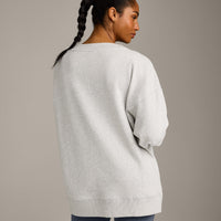 Cotton Vintage Lounge V Neck Sweatshirt | Light Gray Marl
