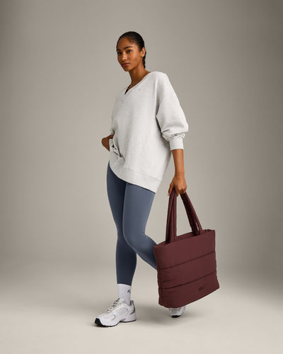 Cotton Vintage Lounge V Neck Sweatshirt | Light Gray Marl