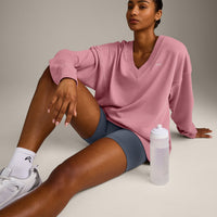 Cotton Vintage Lounge V Neck Sweatshirt | Orchid Haze