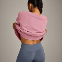 Cotton Vintage Lounge V Neck Sweatshirt | Orchid Haze