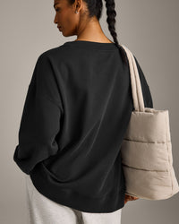 Cotton Vintage Lounge V Neck Sweatshirt | Washed Black