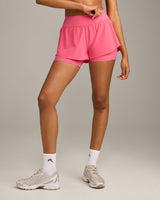 UnifiedMove Double Layer Shorts 5" with Reflective Logo | Hot Girl Pink
