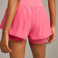 UnifiedMove Double Layer Shorts 5" with Reflective Logo | Hot Girl Pink