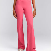 UnifiedMove™ Wrap Flared Pants with Reflective Logo | Hot Girl Pink