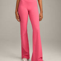 UnifiedMove Wrap Flared Bottoms with Reflective Logo | Hot Girl Pink