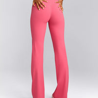 UnifiedMove™ Wrap Flared Pants with Reflective Logo | Hot Girl Pink