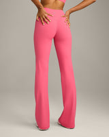 UnifiedMove Wrap Flared Bottoms with Reflective Logo | Hot Girl Pink