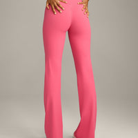 UnifiedMove Wrap Flared Bottoms with Reflective Logo | Hot Girl Pink