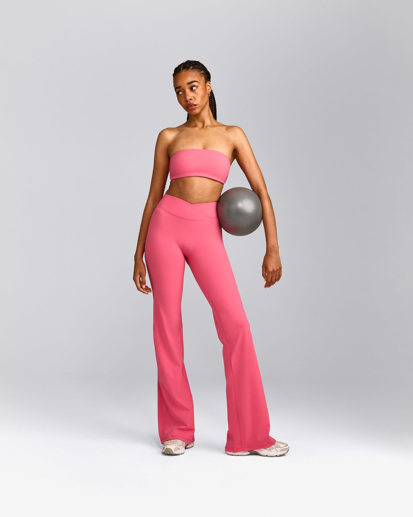 UnifiedMove™ Wrap Flared Pants with Reflective Logo | Hot Girl Pink