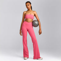 UnifiedMove™ Wrap Flared Pants with Reflective Logo | Hot Girl Pink
