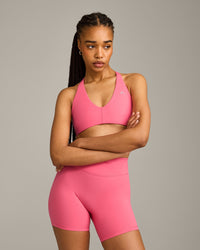 UnifiedMove Micro Bralette with Reflective Logo | Hot Girl Pink
