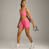 UnifiedMove Micro Bralette with Reflective Logo | Hot Girl Pink