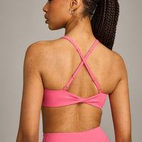 UnifiedMove Micro Bralette with Reflective Logo | Hot Girl Pink