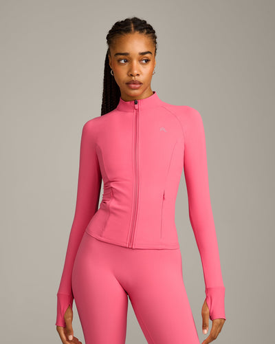 UnifiedMove Pocket Jacket with Reflective Logo | Hot Girl Pink