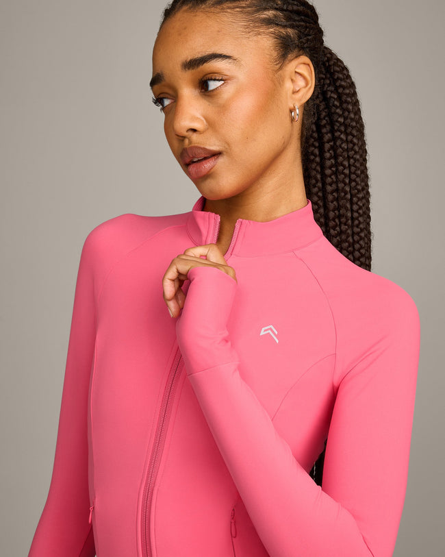 UnifiedMove Pocket Jacket with Reflective Logo | Hot Girl Pink