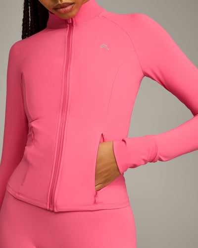 UnifiedMove Pocket Jacket with Reflective Logo | Hot Girl Pink