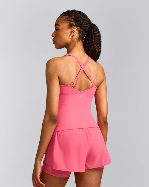 UnifiedMove™ V Neck Cross Back Tank Top | Hot Girl Pink