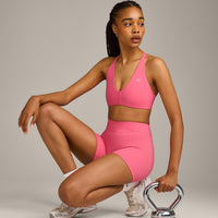 UnifiedMove Wrap Shorts 6" with Reflective Logo | Hot Girl Pink