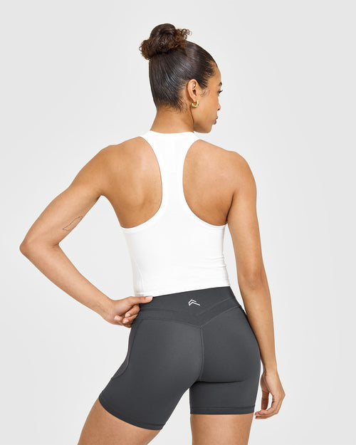 Go To Seamless Fitted Mid Tank Top | White