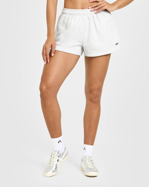 Foundations Oversized Shorts | Light Gray Marl