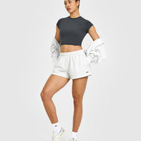 Foundations Oversized Shorts | Light Gray Marl