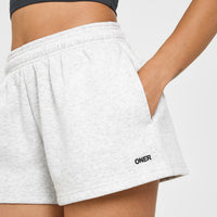 Foundations Oversized Shorts | Light Gray Marl