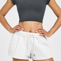 Foundations Oversized Shorts | Light Gray Marl
