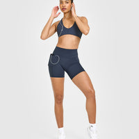 UnifiedMove™ High Waisted Pocket Shorts 6" | True Blue