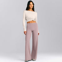 FormeSoft™ Relaxed Slash Neck Long Sleeve Top | Sand