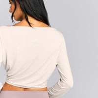 FormeSoft™ Relaxed Slash Neck Long Sleeve Top | Sand