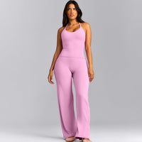 SoftMotion™ Strappy Halter Neck Tank Top with Built in Bra Shelf New Branding | Rose Pink