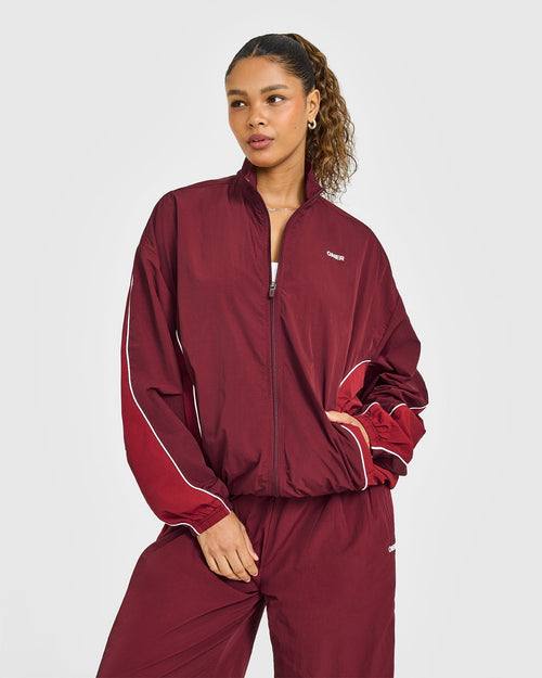 Oner Modal Oversized Piped Woven Track Jacket | Rosewood