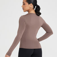 Mellow™ Soft Long Sleeve Top | Cool Brown