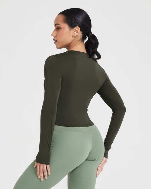 Mellow™ Soft Mid Long Sleeve Top | Khaki