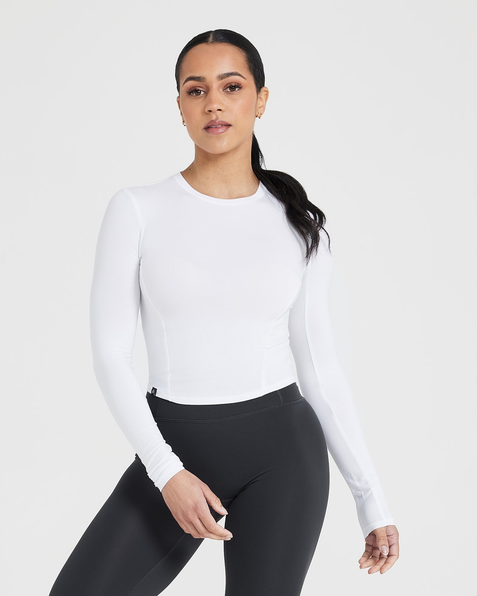 Tight White Long Sleeve Shirt Women's - Mid Length | Oner Active US