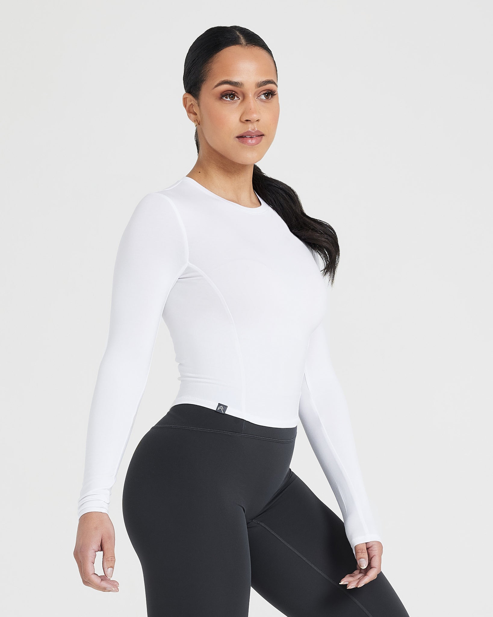 Tight White Long Sleeve Shirt Women's - Mid Length | Oner Active US