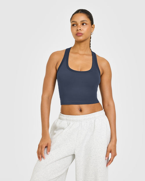 Oner Modal Cotton Fitted Mid Vest with Grey Logo | True Blue