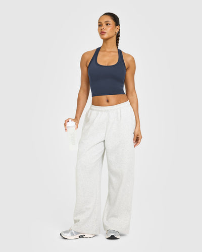 Cotton Fitted Mid Vest with Grey Logo | True Blue