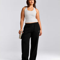 Cotton Fitted Tank Top with Gray Logo | Light Gray Marl