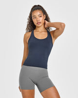 Cotton Fitted Tank Top | True Blue