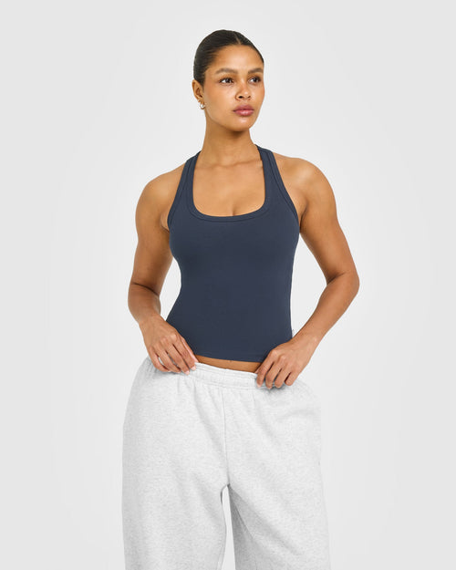 Oner Modal Cotton Fitted Vest with Grey Logo | True Blue